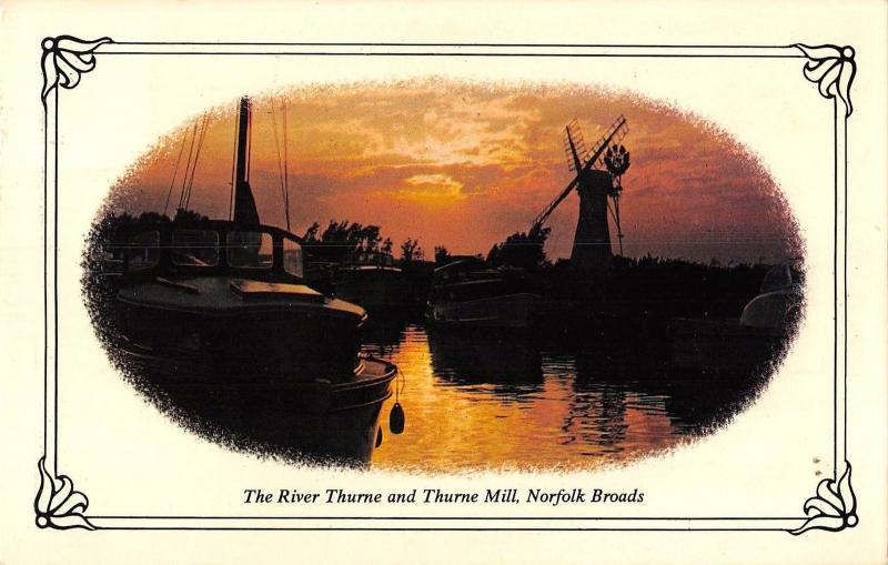 B103370 the river thurne and thurne mill norfolk broads ship bateaux   uk