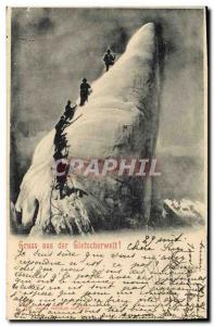 Old Postcard Mountaineering Gruss aus der Gletscherwelt!