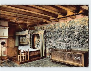 Postcard Chambre et Lit, Intérieur du Château, Langeais, France