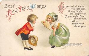 New Year, Ellen H Clapsaddle, Series 1901 Stamp on back small paper chip on t...