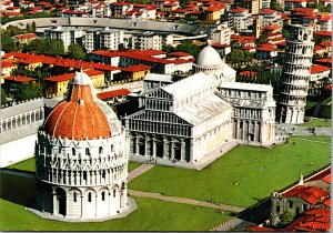Postcard Italy Tuscany Pisa Piazza dei Miracoli Square of Miracles aerial view