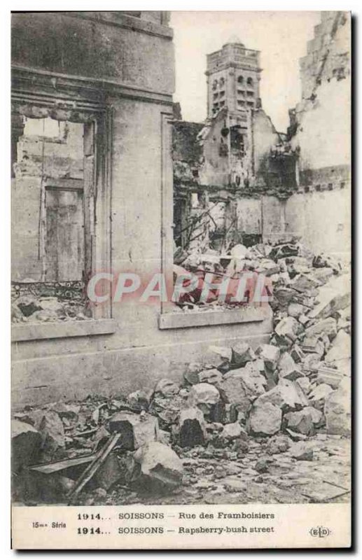 Old Postcard Soissons Rue Framboisiers