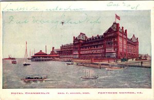 Postcard HOTEL SCENE Fortress Monroe Virginia VA AL1063