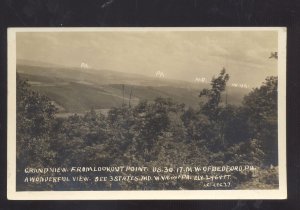 RPPC BEDFORD PENNSYLVANIA GRAND VIEW FROM LOOKOUT POINT REAL PHOTO POSTCARD