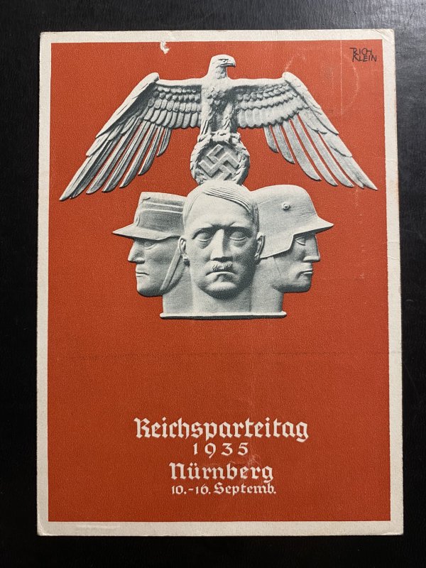 1935 Nurnberg Germany Propaganda Postcard first day cover NSDAP party rally