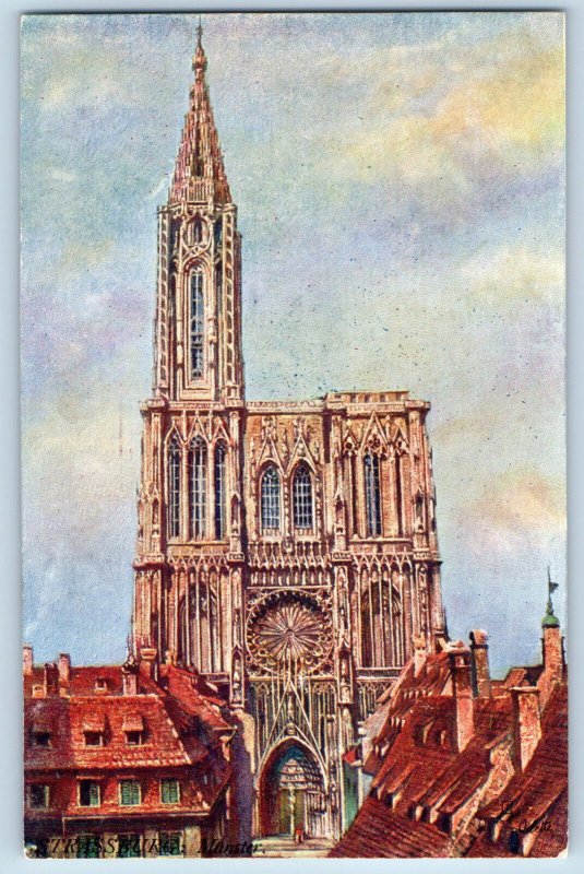 Strasbourg France Postcard Minister Building c1910 Unposted Oilette Tuck Art