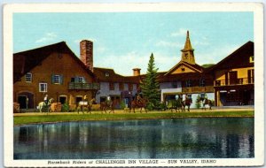 M-61855 Horseback Riders at Challenger Inn Village Sun Valley Idaho