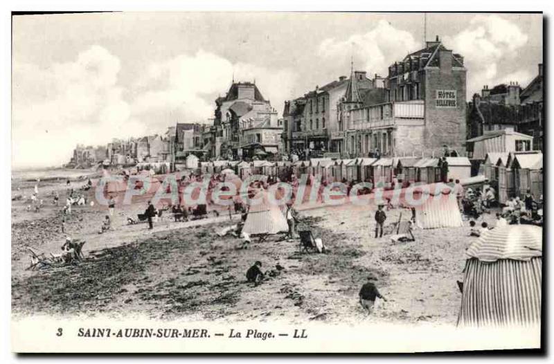 Postcard Old Saint Aubin Sur Mer Beach