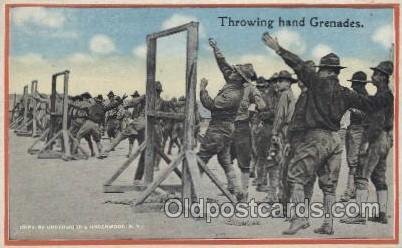 Throwing hand Grenades Military, WW I Unused light crease top right corner, m...