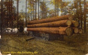 Hattiesburg Missisippi Logging Scene Vintage Postcard AA74779