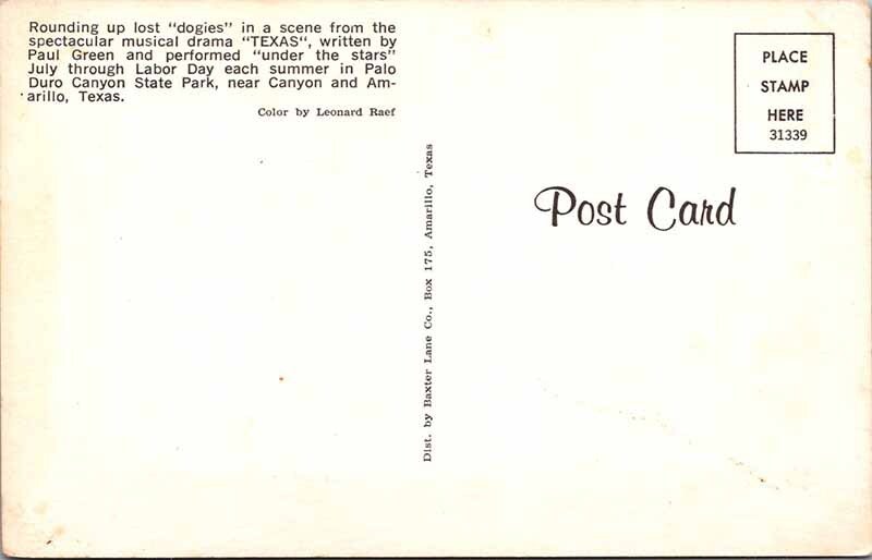 Postcard ANIMAL SCENE Amarillo Texas TX AK8715