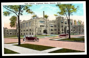 Michigan DETROIT HIGHLAND PARK, High School older cars - WB