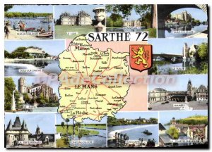 Postcard Modern Sarthe Sille le guillaume Lude Good food Sable Solesmes Sable...