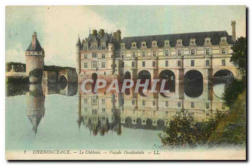 Postcard Old West Facade Chenonceau Chateau