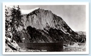 RPPC RUDYARD BAY, AK Alaska ~ THE PUNCHBOWL ~ Fishing Boat c1940s Postcard