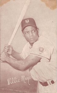 Willie Mays Baseball Exhibition Card View Postcard Backing 