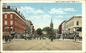 Rome NY North James St. c1920 Postcard