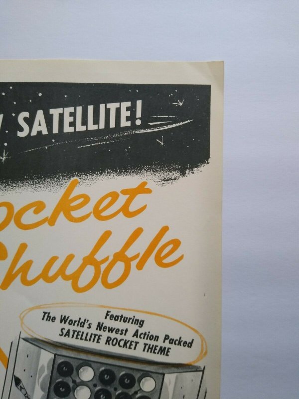 Chicago Coin Rocket Shuffle Arcade FLYER Original Vintage Game Art Print 1958  