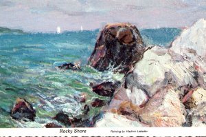 Rhode Island Watch Hill Rocky Shore Painting By Vladimir Lebedev