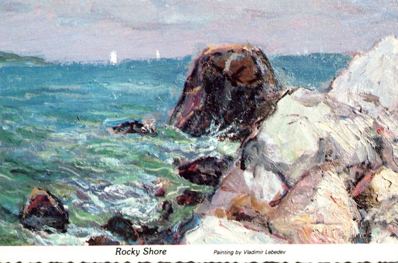 Rhode Island Watch Hill Rocky Shore Painting By Vladimir Lebedev