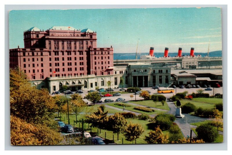 Vintage 1960's Postcard Hotels Union Station Ocean Terminals Halifax Nova Scotia