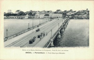 Brazil Pernambuco Buarque Macedo Bridge Vintage Postcard 08.28