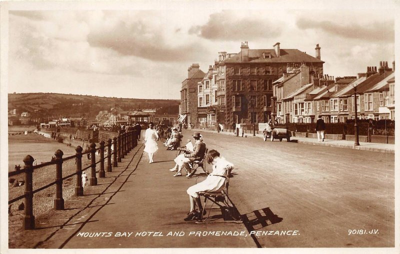 uk51668 mounts bay hotel and promenade penzance real photo uk