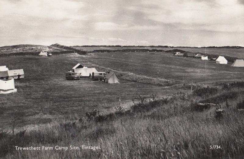 Trewethett Camping Caravan Site Tintagel Cornwall Real Photo Postcard