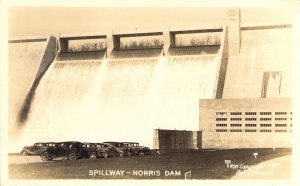 Real Photo, Norris Dam, #20, Old Cars, 1937, by Clements,  TN, Old Postcard