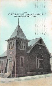 J22/ Colorado Springs Postcard c1910 Deutsche Evangelical Lutheran Church 150