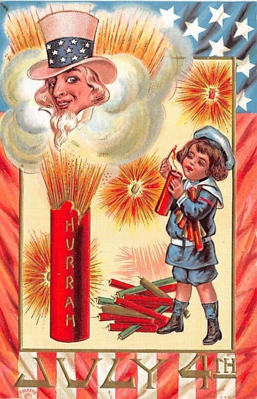 Fourth of July USA Uncle Sam Unused 