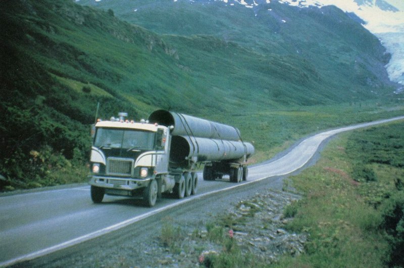 Shell Petrol Trucker Lorry in Highlands Scotland Advertising Postcard