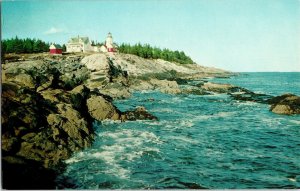 Pemaquid Lighthouse Rockbound Coast Maine ME Postcard Unposted Vintage UNP Vtg 