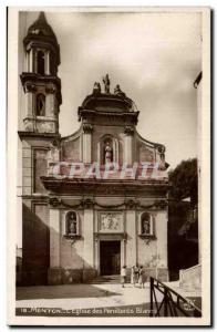 Old Postcard Menton L & # 39Eglise whites Penitents