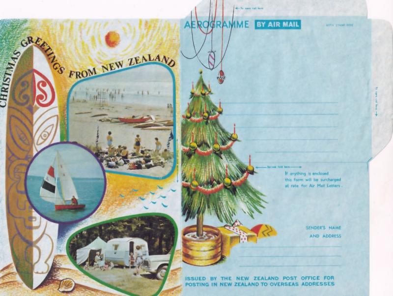 1970s Caravan Fantail Bird 6x New Zealand Christmas Aerogramme s