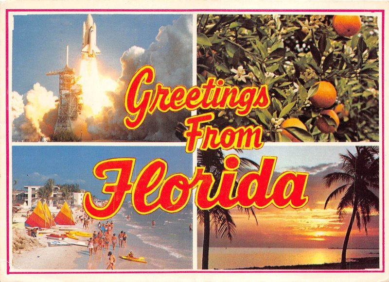 US11 USA greetings from Florida space shuttle beach orange 1990