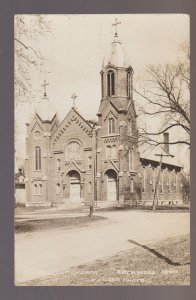 Rockwell IOWA RPPC 1944 SACRED HEART CHURCH nr Mason City Sheffield Owen IA