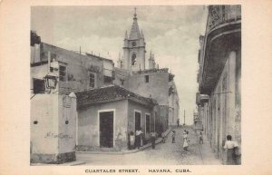 CUARTALES STREET HAVANA CUBA POSTCARD (c. 1910)