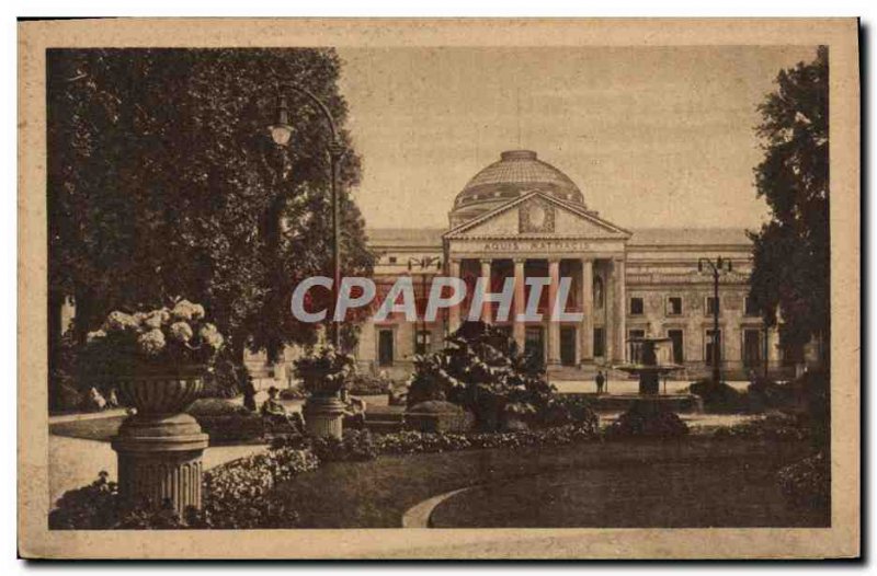 Old Postcard Wiesbaden Kurhaus mit Blumengarten