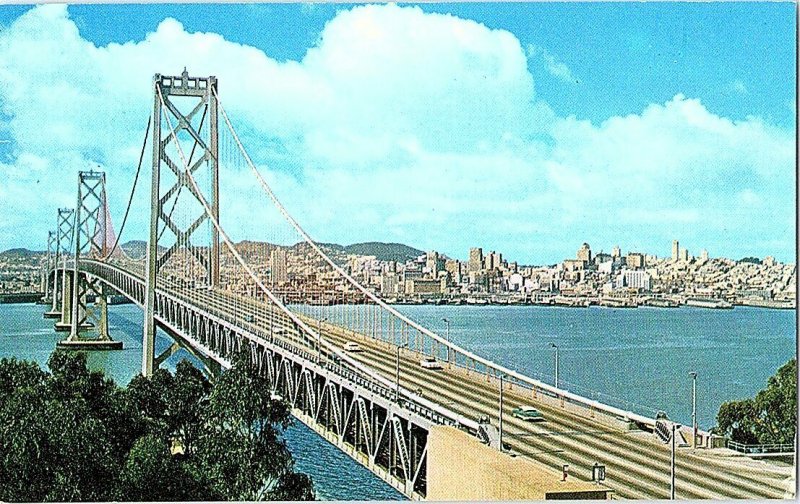 San Francisco California Oakland Bay Bridge Vintage Postcard Standard View Card