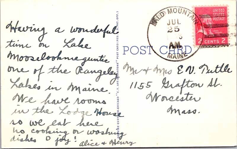 Postcard PANORAMIC SCENE Rangeley Lakes Maine ME AL7433