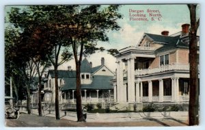 FLORENCE, SC South Carolina ~ MANSIONS on DARGAN STREET Scene 1914  Postcard 