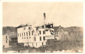 Big Squaw Mountain Inn, Crafts Store, ME AView fter The Fire, RPPC