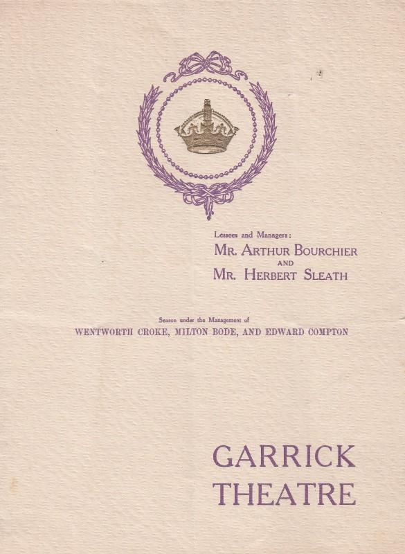 The Unwritten Law Mabel Hackney Laurence Irving Garrick Theatre Programme