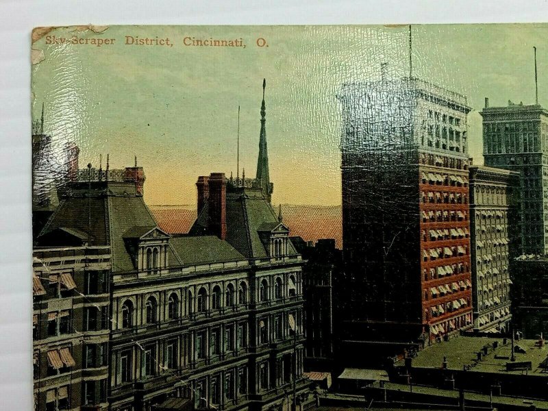 Vintage Postcard 1910's Sky Scraper District Cincinnati OH Ohio 