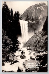 Vernal Falls Yosemite Valley CA California RPPC Postcard X21