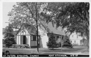H38/ Fort Atkinson Wisconsin RPPC Postcard c50s St Peter's Episcopal Church