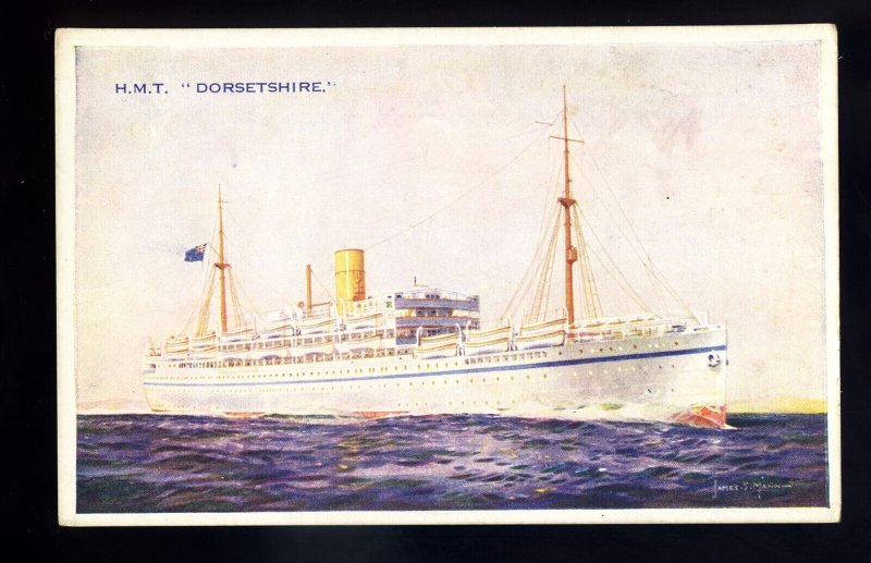 LS3580 - UK Liner - Bibby Line - Dorsetshire - Artist - James S. Mann - postcard