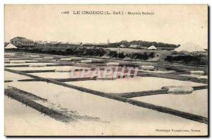 Old Postcard Folklore Saltmarsh Croisic