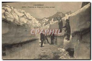 Old Postcard Folklore Auvergne Tranchee snow 3 meters high